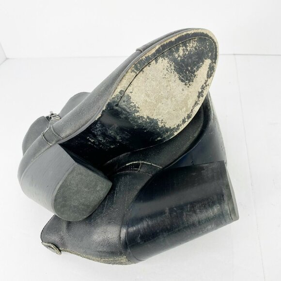 Rag & Bone Boots Womens Size 40 US 10 Margot Black Waxed Suede Ankle Booties - Picture 6 of 7